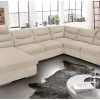 Vanity divano doppio angolo in tessuto beige