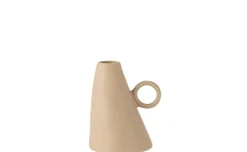 Vaso inclinato in ceramica beige