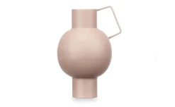 Vaso in metallo bombato rosa h23 cm