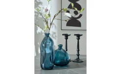Vaso in vetro blu h35 cm