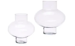 Vaso sfera piatta in vetro trasparente