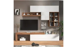 Vasto parete soggiorno colore bianco e rovere L270 cm