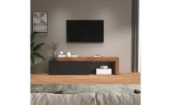 Vasto set porta tv antracite e rovere L240 cm