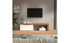 Vasto set porta tv bianco lucido e rovere