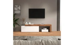 Vasto set porta tv bianco lucido e rovere L240 cm
