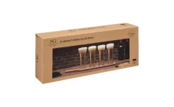 Victor set 6 bicchieri birra con vassoio in legno