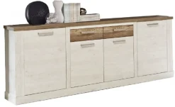 Volterra credenza in laminato bianco e rovere