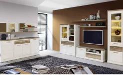 Volterra porta TV in laminato bianco e rovere