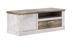Volterra porta TV in laminato bianco e rovere