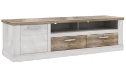 Volterra porta TV in laminato bianco e rovere