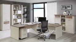 Volterra ufficio componibile pino sbiancato e rovere anticato