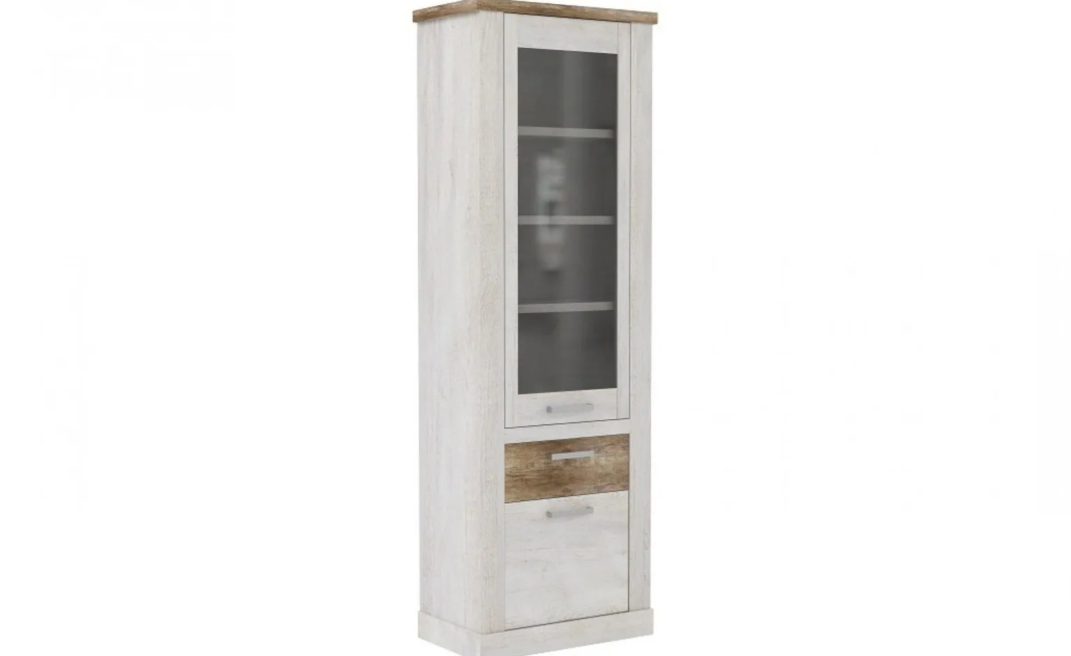 Volterra vetrina in laminato bianco e rovere