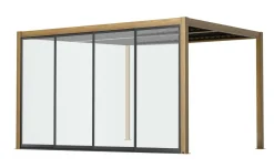 Wood pergola bioclimatica effetto Teak 3x4 metri