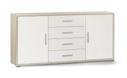 Work mobile basso ufficio 2 ante e 4 cassetti colore olmo
