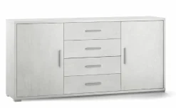 Work mobile ufficio basso 2 ante e 4 cassetti bianco