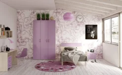 York cameretta betulla e lavanda, letto singolo