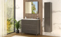 Young Base Bagno con Lavabo, Pietra Scura