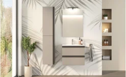 Young Base Bagno sospesa con Lavabo, Metallo Argento