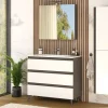 Young Colonna Bagno 2 Ante con Ripiani in Vetro, Bianco