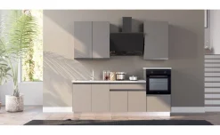 Young cucina completa L240 cm con piano a gas, disponibile in vari colori
