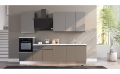 Young cucina completa L300 cm con piano a gas, disponibile in vari colori